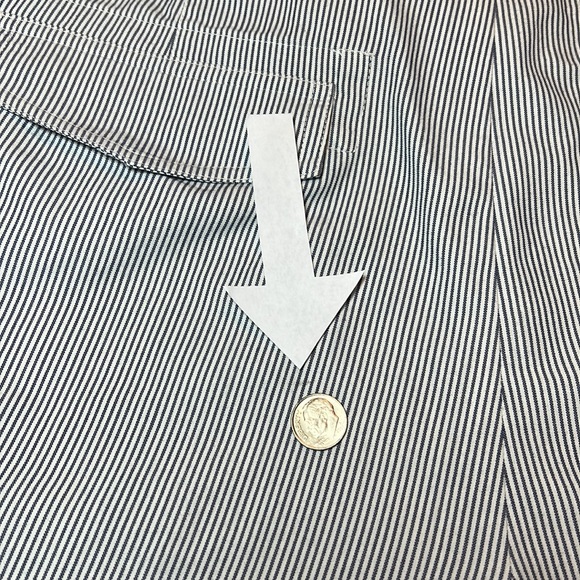 Julie Mitchell Striped Cargo Capris Chambray White Women’s Size 8 - Picture 3 of 13